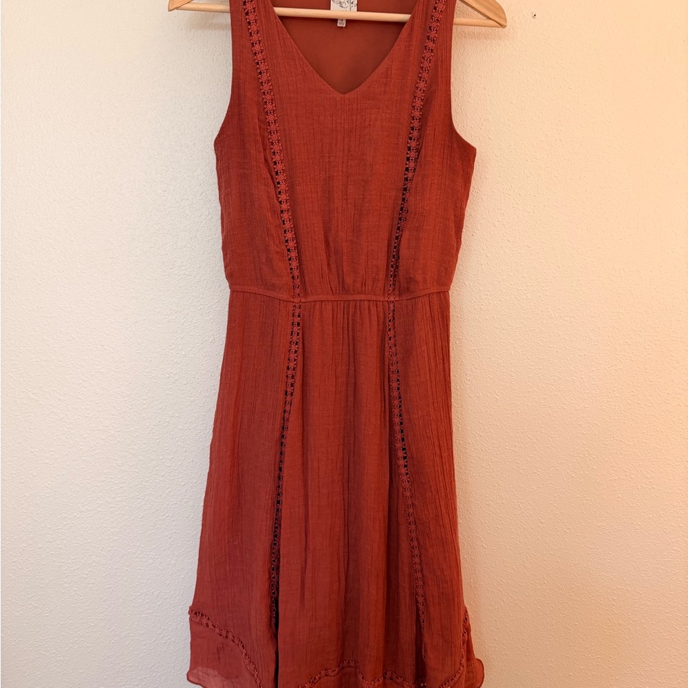 NAIF Sleeveless Terracotta Midi Dress
